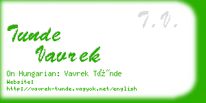 tunde vavrek business card